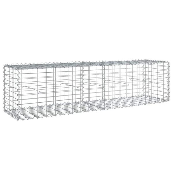 vidaXL Panier gabion avec couvercle 200x50x50 cm fer galvanis&eacute;