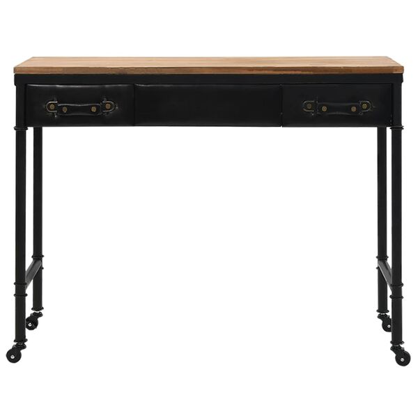 vidaXL Table console avec roulettes 100 x 33 x 80 cm bois massif sapin