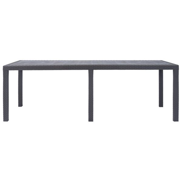 vidaXL Table de jardin Marron 220x90x72 cm Plastique Aspect de rotin