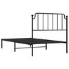 vidaXL Cadre de lit m&eacute;tal sans matelas avec t&ecirc;te de lit noir 100x200cm