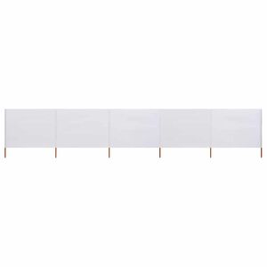 vidaXL Paravent 5 panneaux Tissu 600 x 160 cm Blanc sable