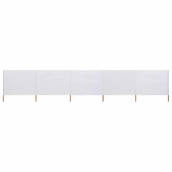 vidaXL Paravent 5 panneaux Tissu 600 x 160 cm Blanc sable