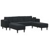 vidaXL Canap&eacute; avec coussin 3 pcs Noir Velours