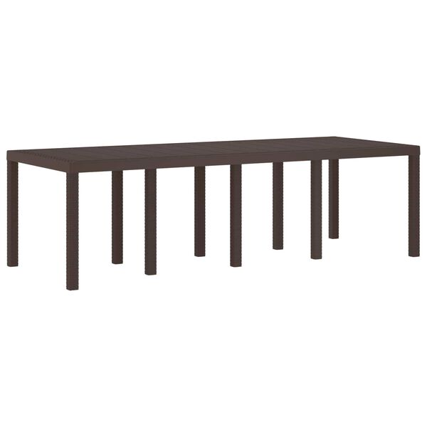 vidaXL Table de Jardin Marron 250 x 100 x 73 cm polyrotin