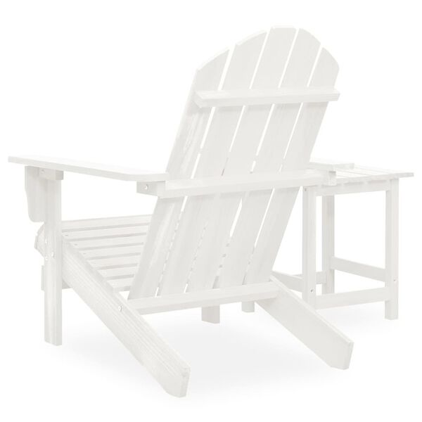 vidaXL Chaise de jardin Adirondack avec table Bois de sapin Blanc
