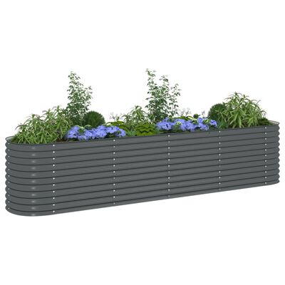 vidaXL Lit surélevé de jardin 400x80x81 cm Acier galvanisé Gris