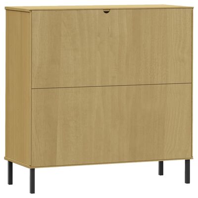 vidaXL Bibliothèque avec pieds en métal Marron 90x35x90,5 cm Bois OSLO