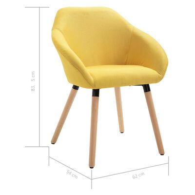 vidaXL Chaises à manger lot de 4 jaune tissu