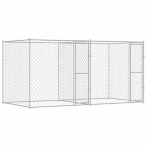 vidaXL Cage pour chien Argent 400 x 200 x 200 cm Acier galvanisé