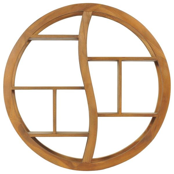 vidaXL &Eacute;tag&egrave;re murale Yin Yang 80x17,5x80 cm Bois de teck massif