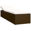 vidaXL Chaise longue de jardin table &agrave; th&eacute; 3 pcs R&eacute;sine tress&eacute;e Marron