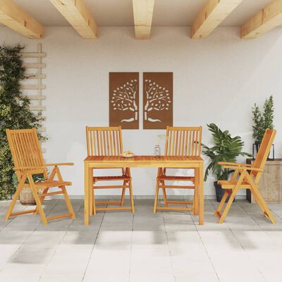 vidaXL Ensemble à manger de jardin 5 pcs Bois d'acacia solide