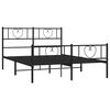 vidaXL Cadre de lit métal sans matelas avec pied de lit noir 135x190cm