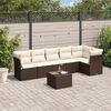 vidaXL Salon de jardin avec coussins 7 pcs marron r&eacute;sine tress&eacute;e