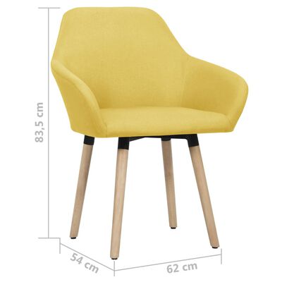 vidaXL Chaises à manger lot de 2 jaune tissu