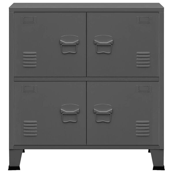 vidaXL Coffre de rangement industriel Anthracite 75x40x80 cm Acier