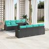 vidaXL Ensemble de canap&eacute; de jardin 9 pcs Noir Poly Rattan