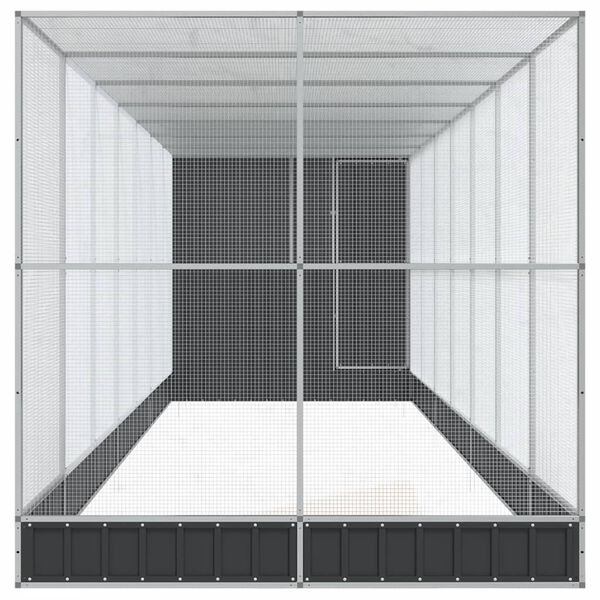 vidaXL Voli&egrave;re avec extension argent&eacute; 830x203x216 cm acier