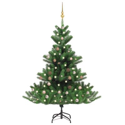 vidaXL Sapin de Noël artificiel Nordmann avec LED et boules Vert 150cm