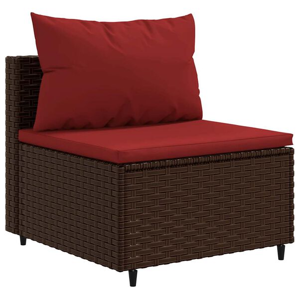 vidaXL Salon de jardin avec coussins 9 pcs marron r&eacute;sine tress&eacute;e