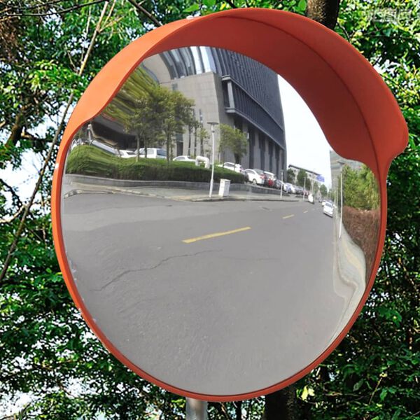 vidaXL Miroir de trafic convexe d'ext&eacute;rieur Plastique PC Orange 45 cm
