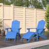 vidaXL Chaises de jardin Adirondack lot de 2 repose-pieds PEHD Bleu