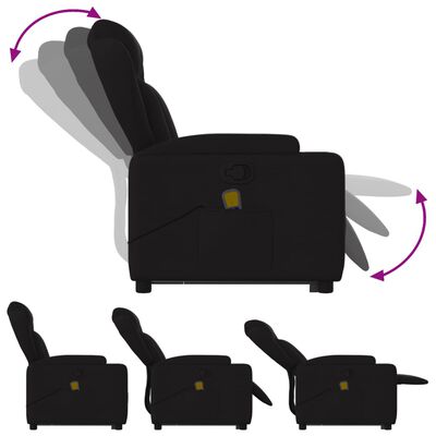 vidaXL Fauteuil inclinable de massage noir tissu