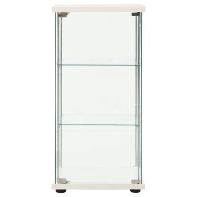 vidaXL Armoire de rangement Verre trempé Blanc