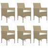 vidaXL Ensemble &agrave; manger de jardin 7 pcs Beige