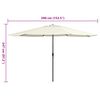 vidaXL Parasol de jardin avec mât en métal 390 cm blanc sable