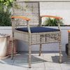 vidaXL Chaises de jardin coussins lot de 2 gris r&eacute;sine tress&eacute;e acacia
