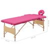 vidaXL Table de massage pliable 2 zones Bois Rose
