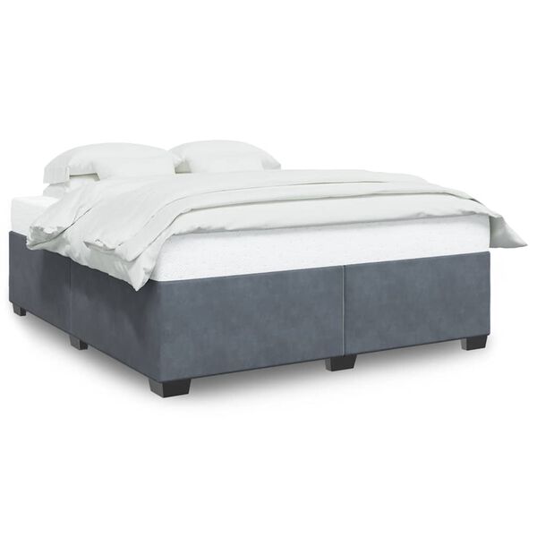 vidaXL Cadre de lit sans matelas gris foncé velours