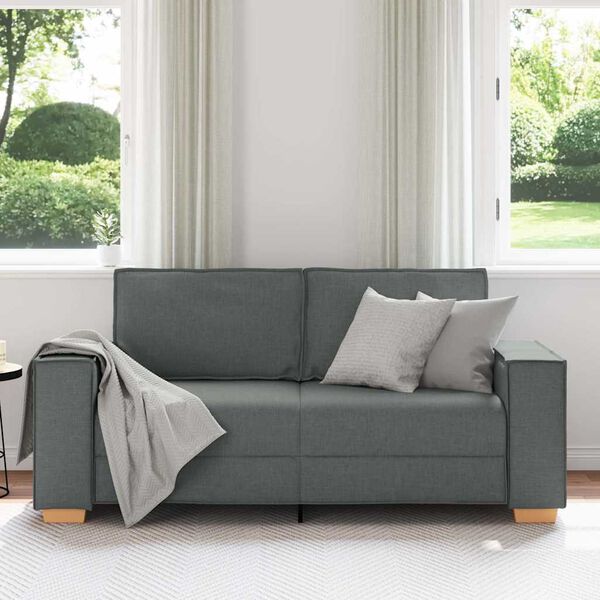 vidaXL Canap&eacute; 2 places Gris fonc&eacute; 180x78x84 cm Tissu