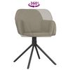 vidaXL Chaises pivotantes à manger lot de 2 Gris clair Velours
