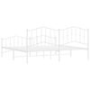 vidaXL Cadre de lit m&eacute;tal sans matelas et pied de lit blanc 193x203 cm