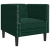 vidaXL Fauteuil Chesterfield vert fonc&eacute; velours