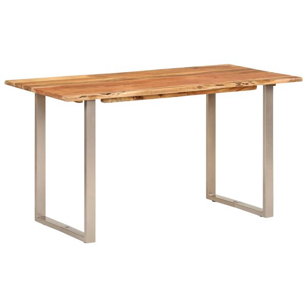 vidaXL Table de salle &agrave; manger 140x70x76 cm Bois d'acacia solide