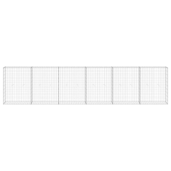 vidaXL Mur en gabion avec couvercles Acier galvanisé 300x30x100 cm
