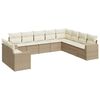 vidaXL Salon de jardin avec coussins 10 pcs beige r&eacute;sine tress&eacute;e