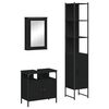 vidaXL Ensemble de meubles salle de bain 3 pcs noir bois d'ing&eacute;nierie