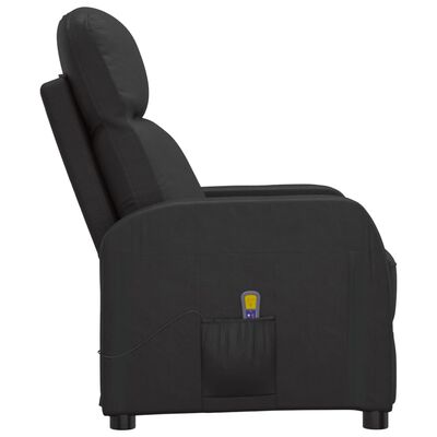 vidaXL Fauteuil de massage Noir Similicuir