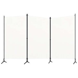 vidaXL Cloison de s&eacute;paration 3 panneaux Blanc 260x180 cm Tissu