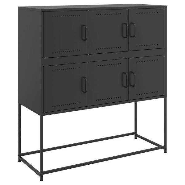 vidaXL Buffet noir 100,5x39x107 cm acier