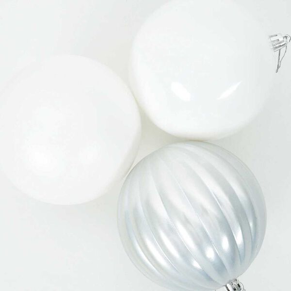 vidaXL Ensemble de Boules de No&euml;l XXL 3 pcs Blanc Plastique