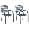 vidaXL Chaise de jardin 2 pc Anthracite Acier