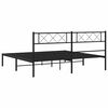 vidaXL Cadre de lit m&eacute;tal sans matelas avec t&ecirc;te de lit noir 183x213cm
