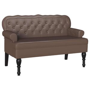 vidaXL Banc Chesterfield Marron 119.5 x 64.5 x 75 cm Cuir synth&eacute;tique