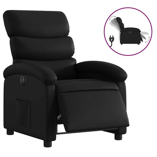 vidaXL Fauteuil inclinable &eacute;lectrique noir similicuir