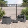 vidaXL Salon de jardin 5 pcs avec coussins gris r&eacute;sine tress&eacute;e